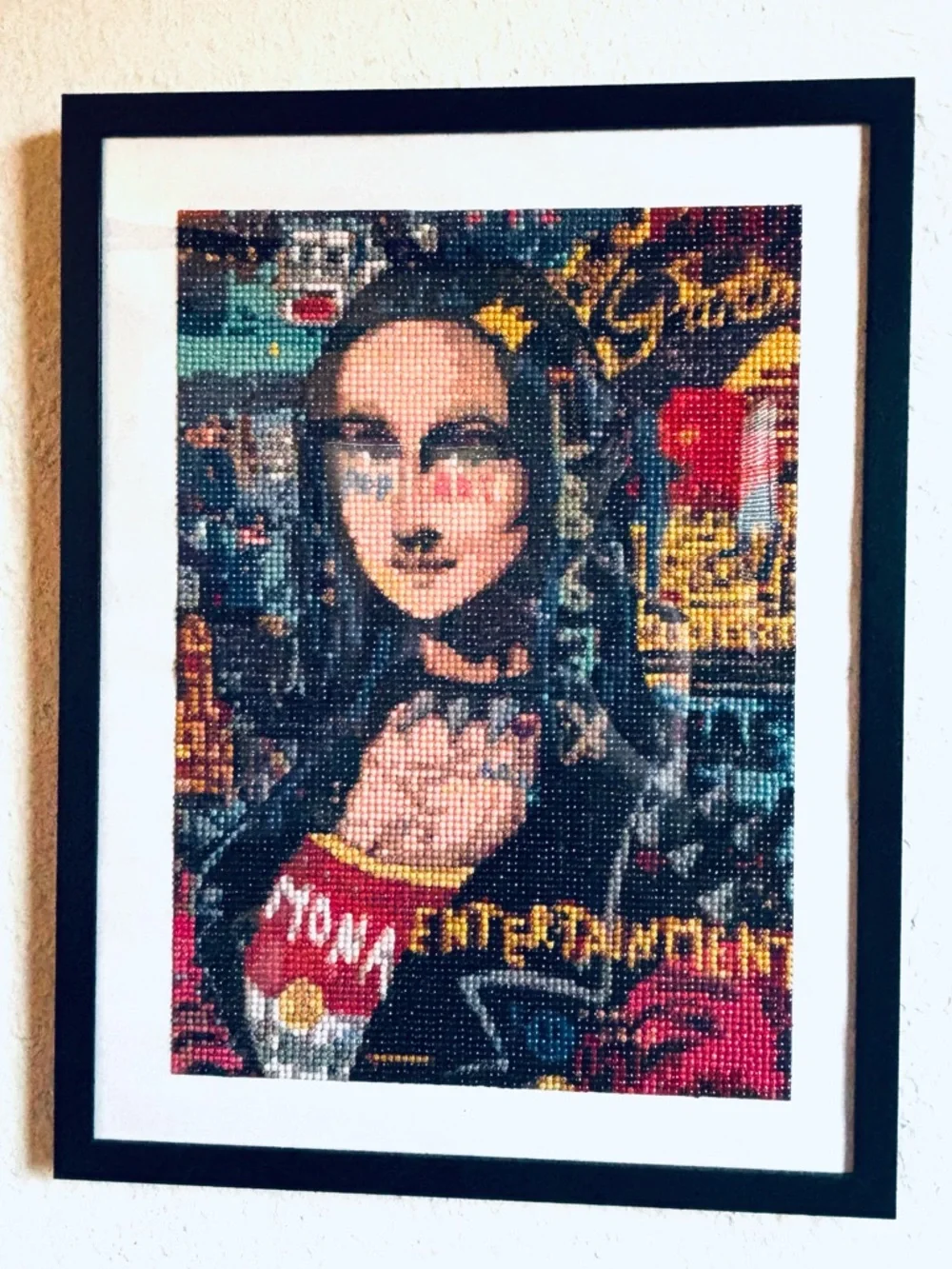 Mona‎ Lisa Banksy Graffiti Diamond Art Finished | Framed 14x17